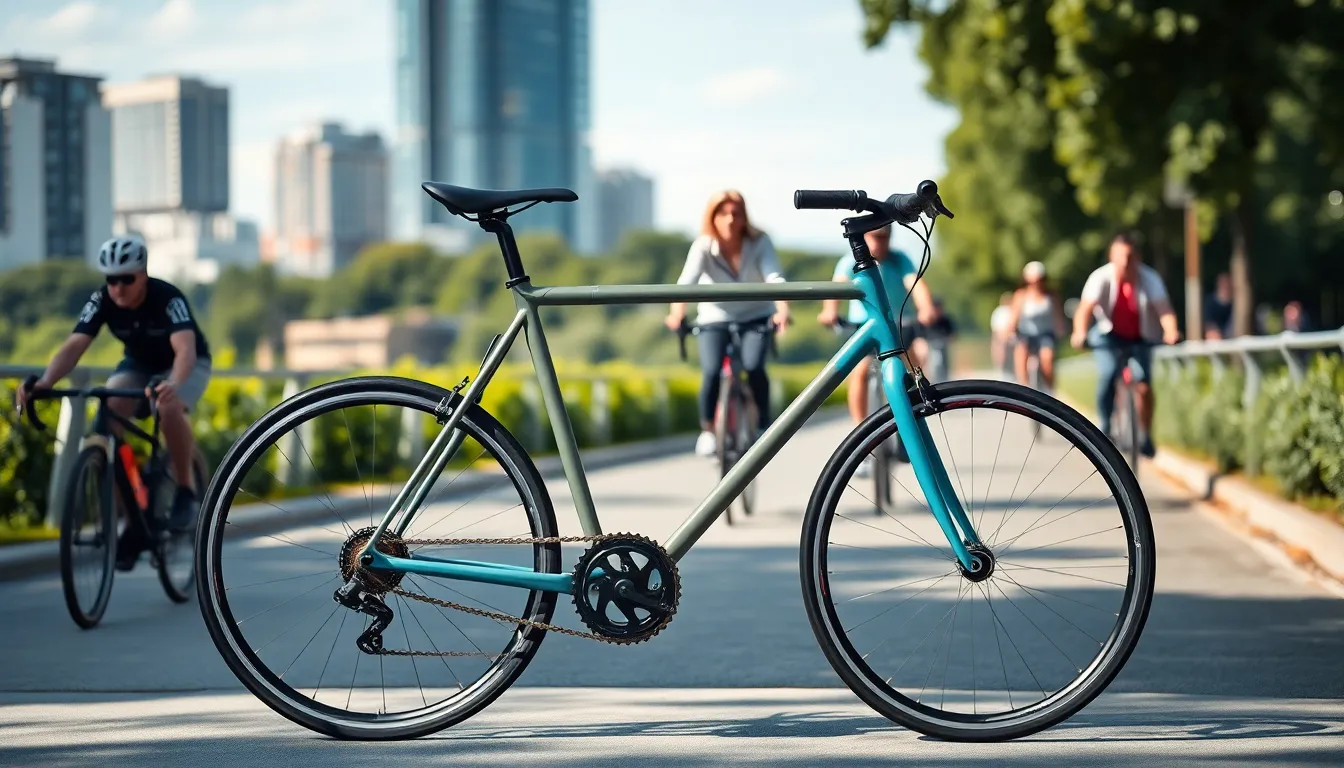 a single gear bike in an urban cycling setting.